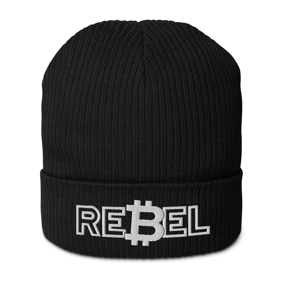 REBEL - Ribbed Beanie - Organic Cotton - Embroidery Store of Value