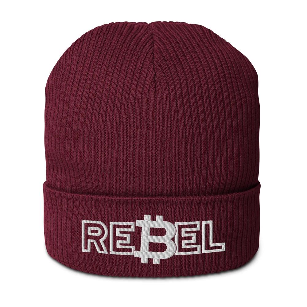 REBEL - Ribbed Beanie - Organic Cotton - Embroidery Store of Value