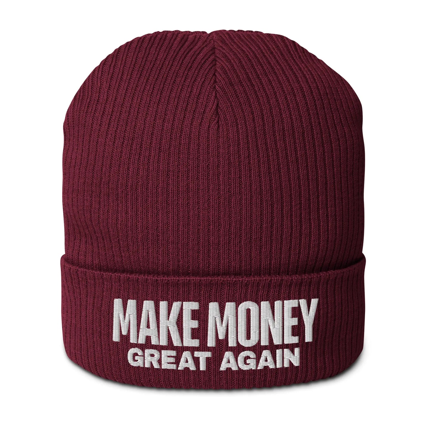 Make Money Great Again - Ribbed Beanie - Organic Cotton - Embroidery Store of Value