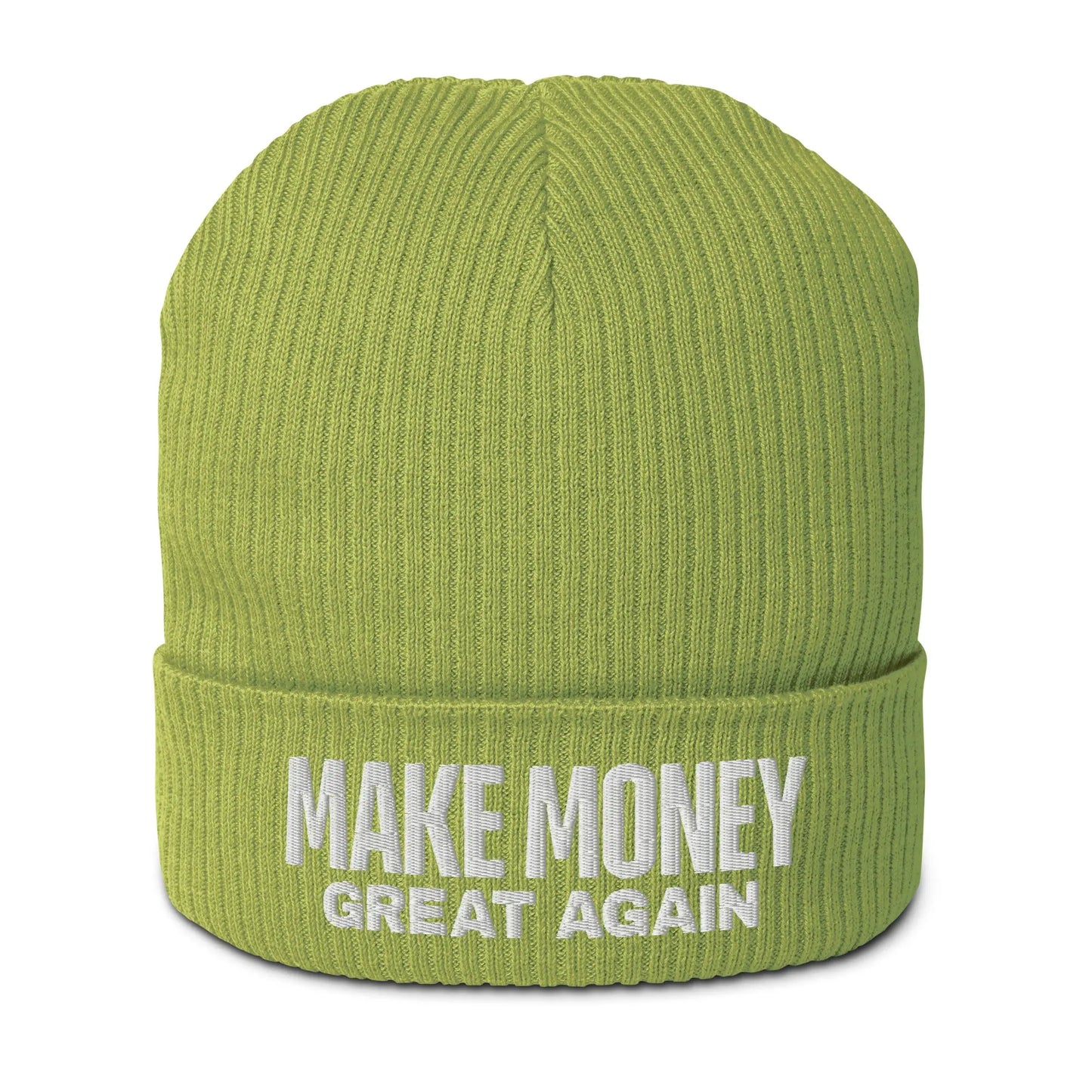 Make Money Great Again - Ribbed Beanie - Organic Cotton - Embroidery Store of Value