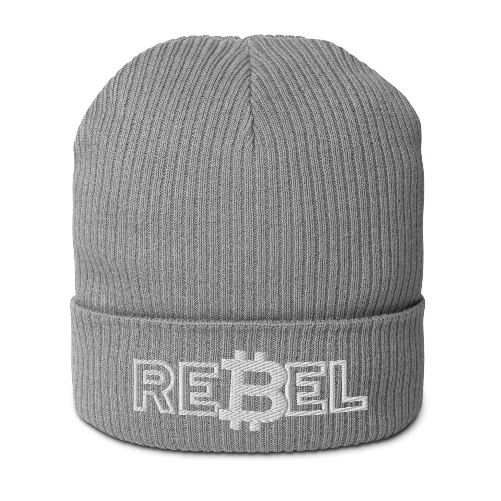 REBEL - Ribbed Beanie - Organic Cotton - Embroidery Store of Value