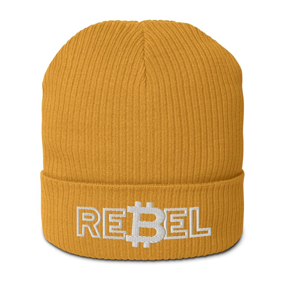 REBEL - Ribbed Beanie - Organic Cotton - Embroidery Store of Value