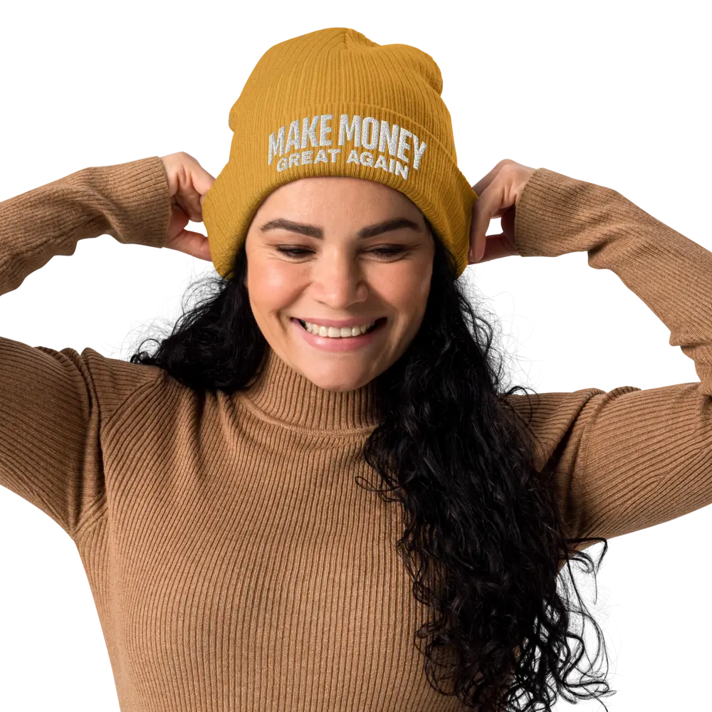 Make Money Great Again - Ribbed Beanie - Organic Cotton - Embroidery Store of Value