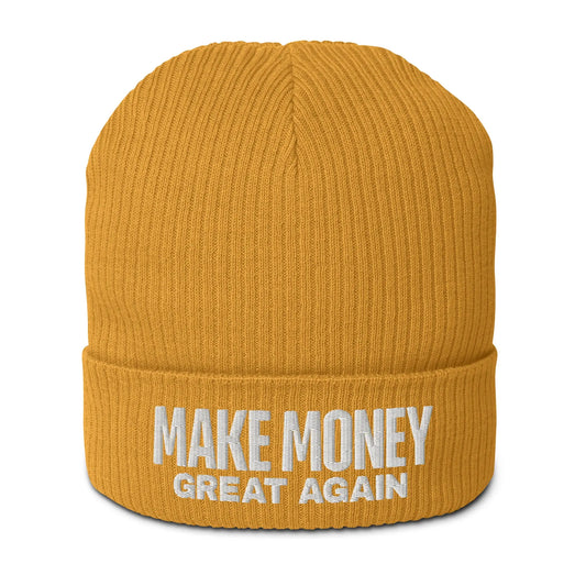 Make Money Great Again - Ribbed Beanie - Organic Cotton - Embroidery Store of Value