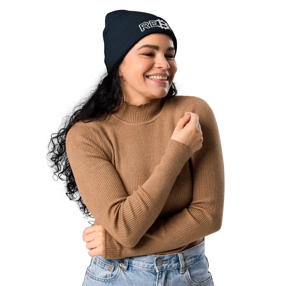 REBEL - Ribbed Beanie - Organic Cotton - Embroidery Store of Value