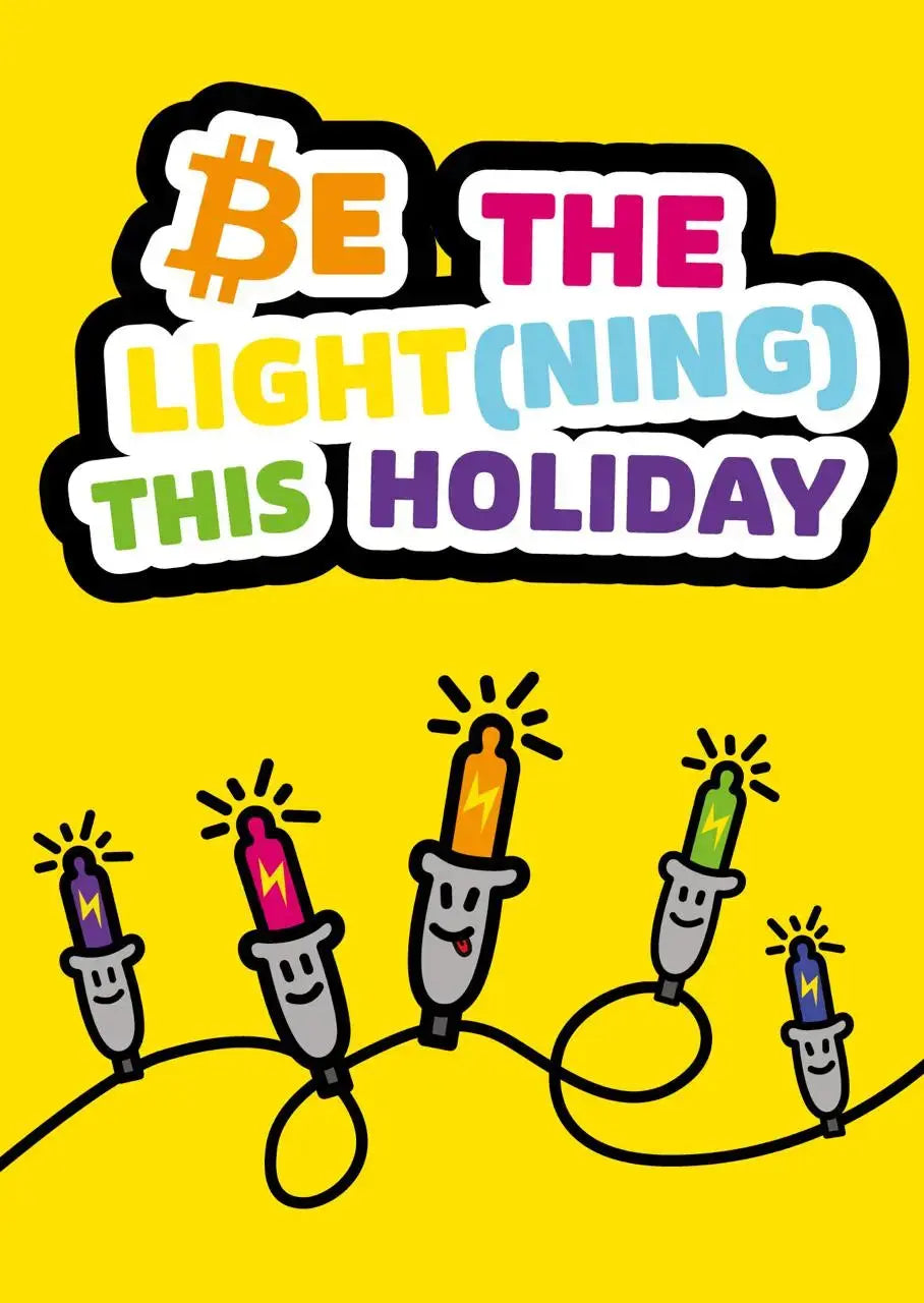 Be The Light(ning) This Holiday - Christmas Card - By BitPopArt Store of Value