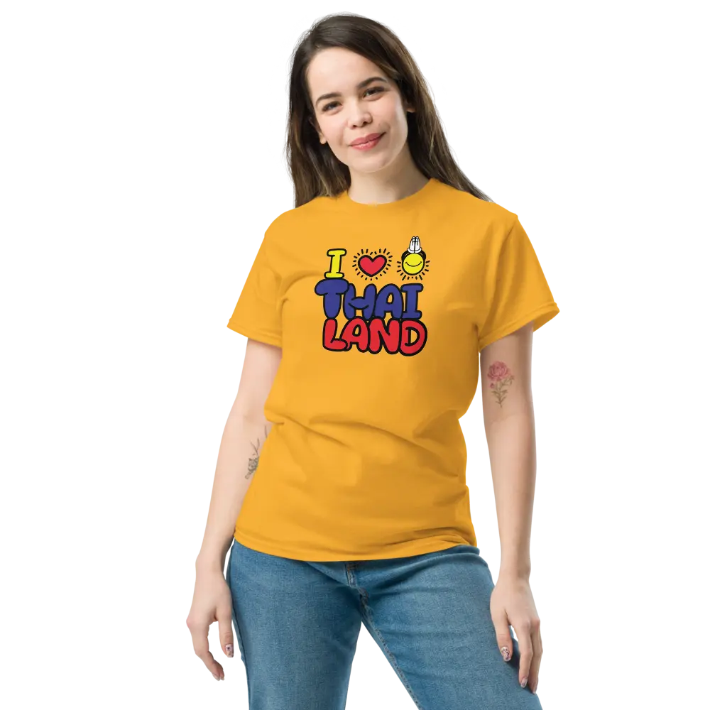 I Love Thailand T-shirt - By BitPopArt - Classic Cotton Tee - Unisex Store of Value