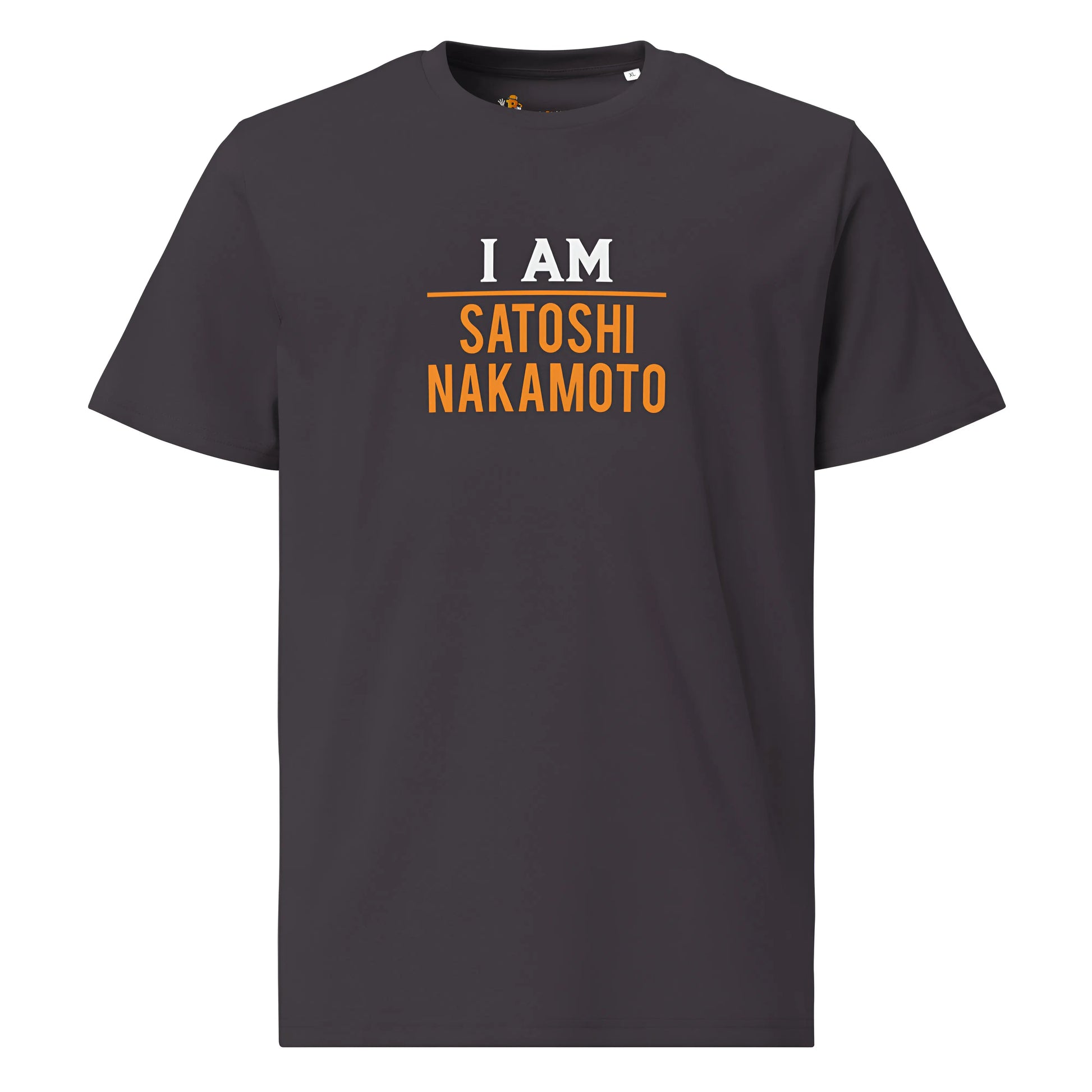 I AM Satoshi Nakamoto - Premium Unisex Organic Cotton Bitcoin T-shirt Anthracite Color