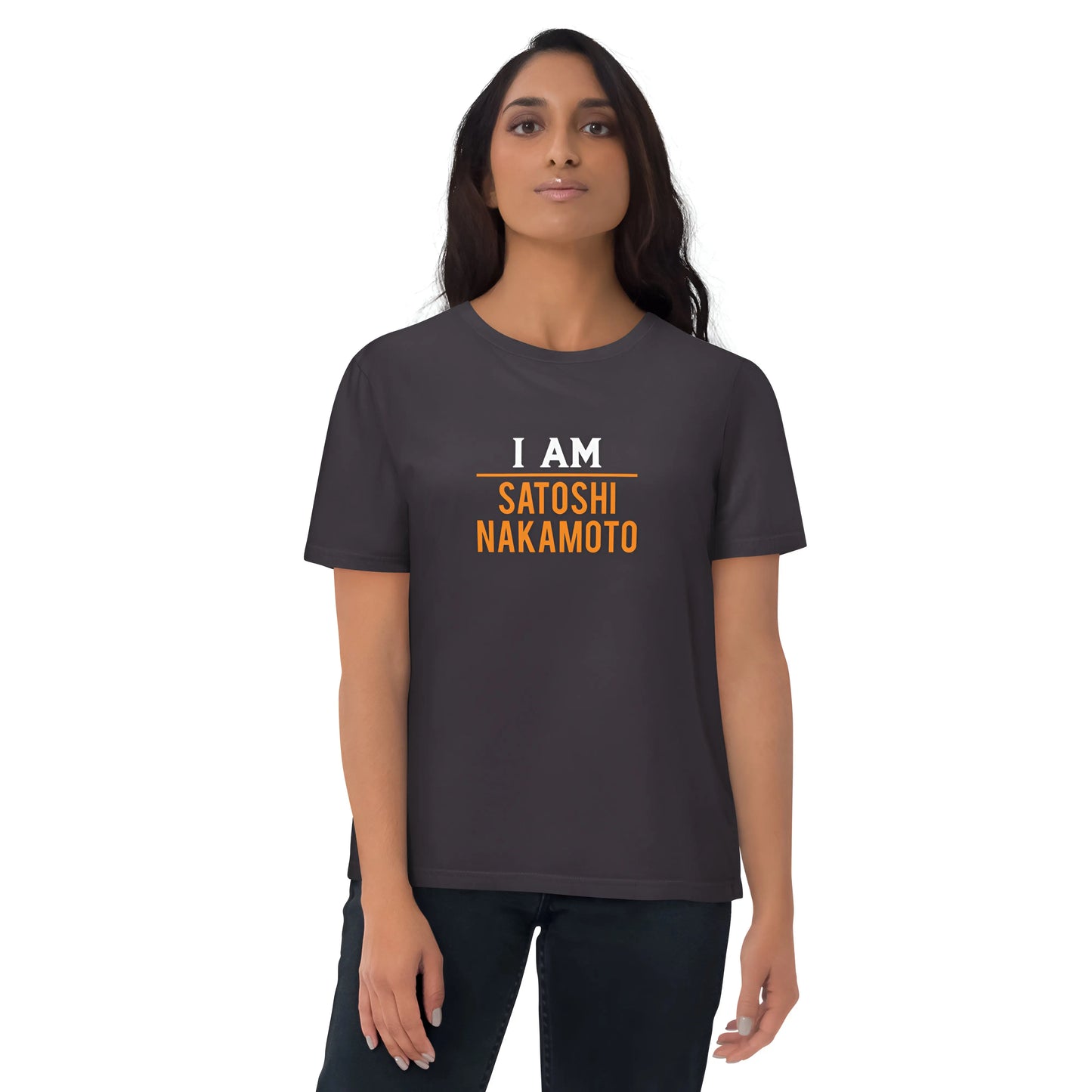 I AM Satoshi Nakamoto - Premium Unisex Organic Cotton Bitcoin T-shirt Anthracite Color