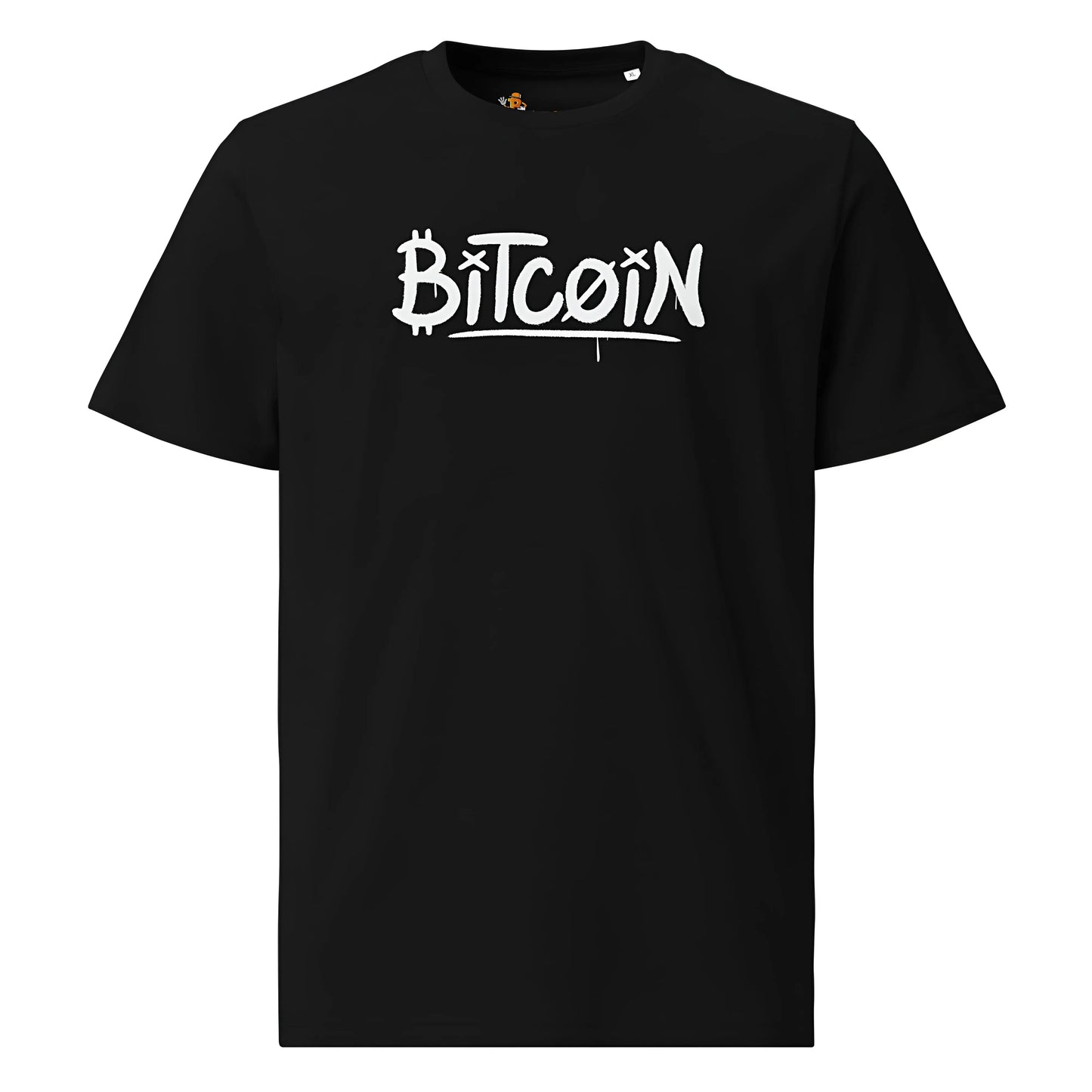 Graffity Street Art - Premium Unisex Organic Cotton Bitcoin T-shirt Black Color