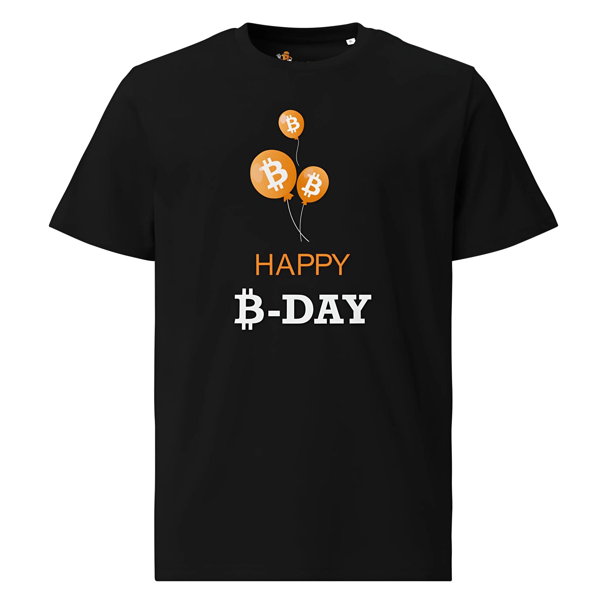 Happy B-Day - Premium Unisex Organic Cotton Bitcoin T-shirt Black