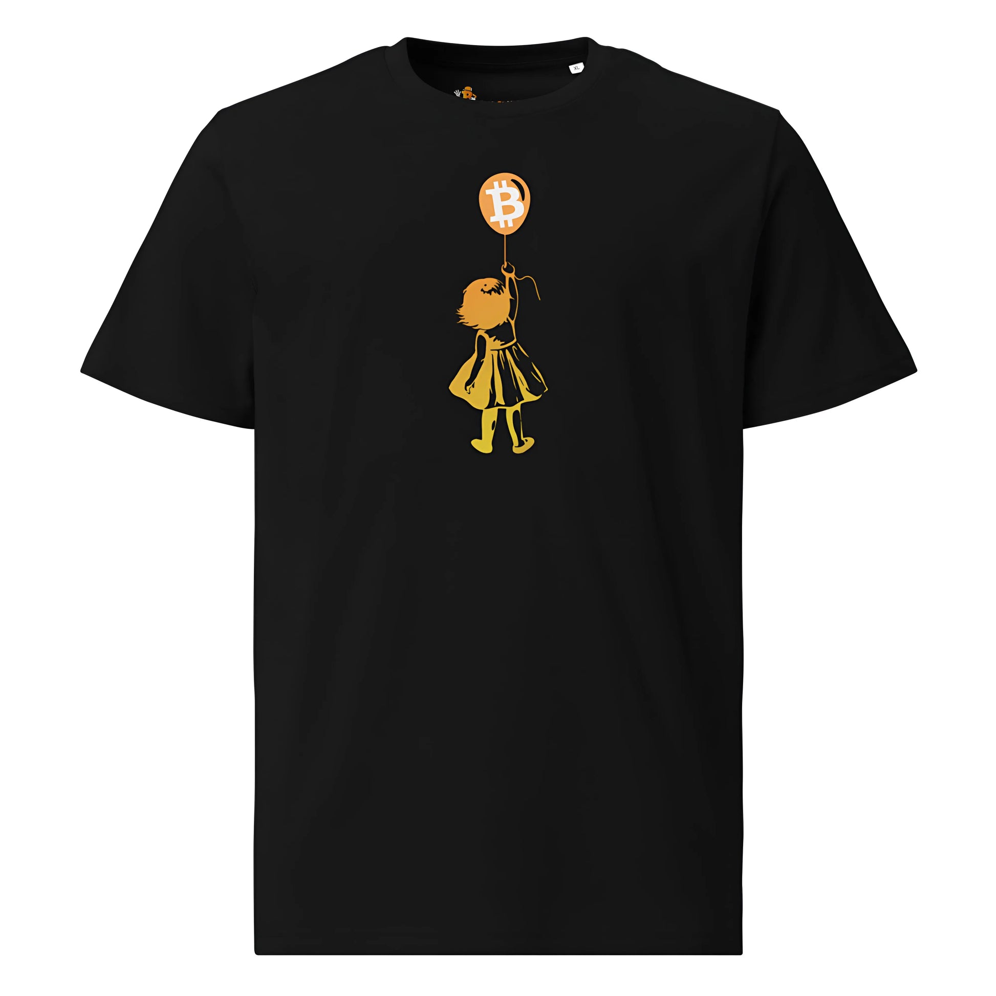 Bitcoin Balloon Girl - Premium Unisex Organic Cotton Bitcoin T-shirt Black