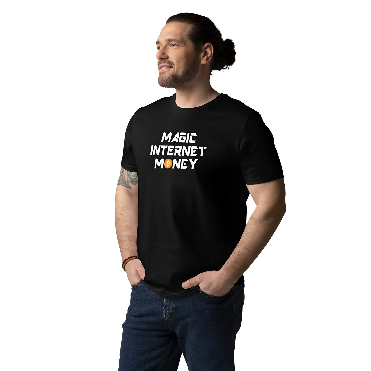 Magic Internet Money - Premium Unisex Organic Cotton Bitcoin T-shirt Black Color