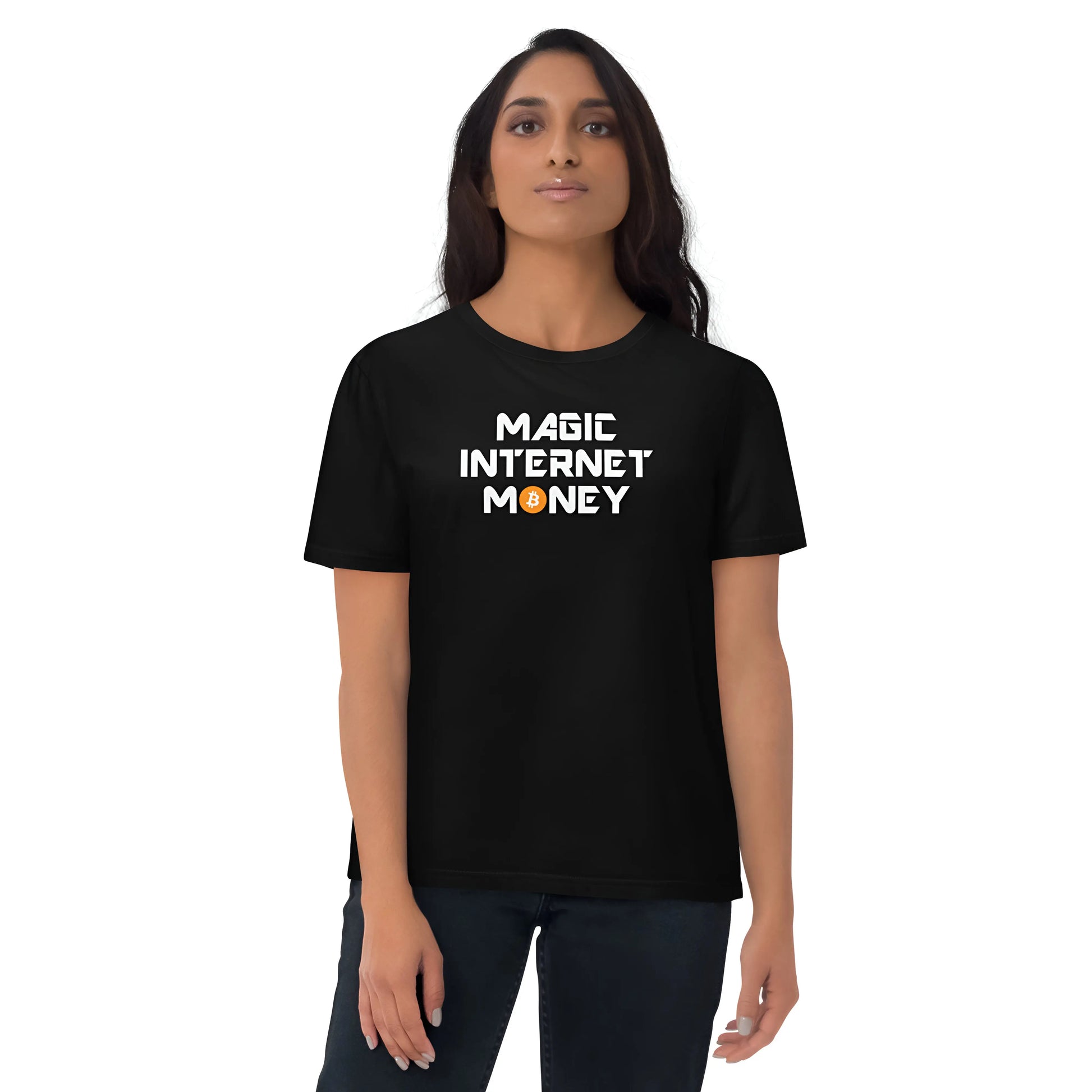 Magic Internet Money - Premium Unisex Organic Cotton Bitcoin T-shirt Black Color