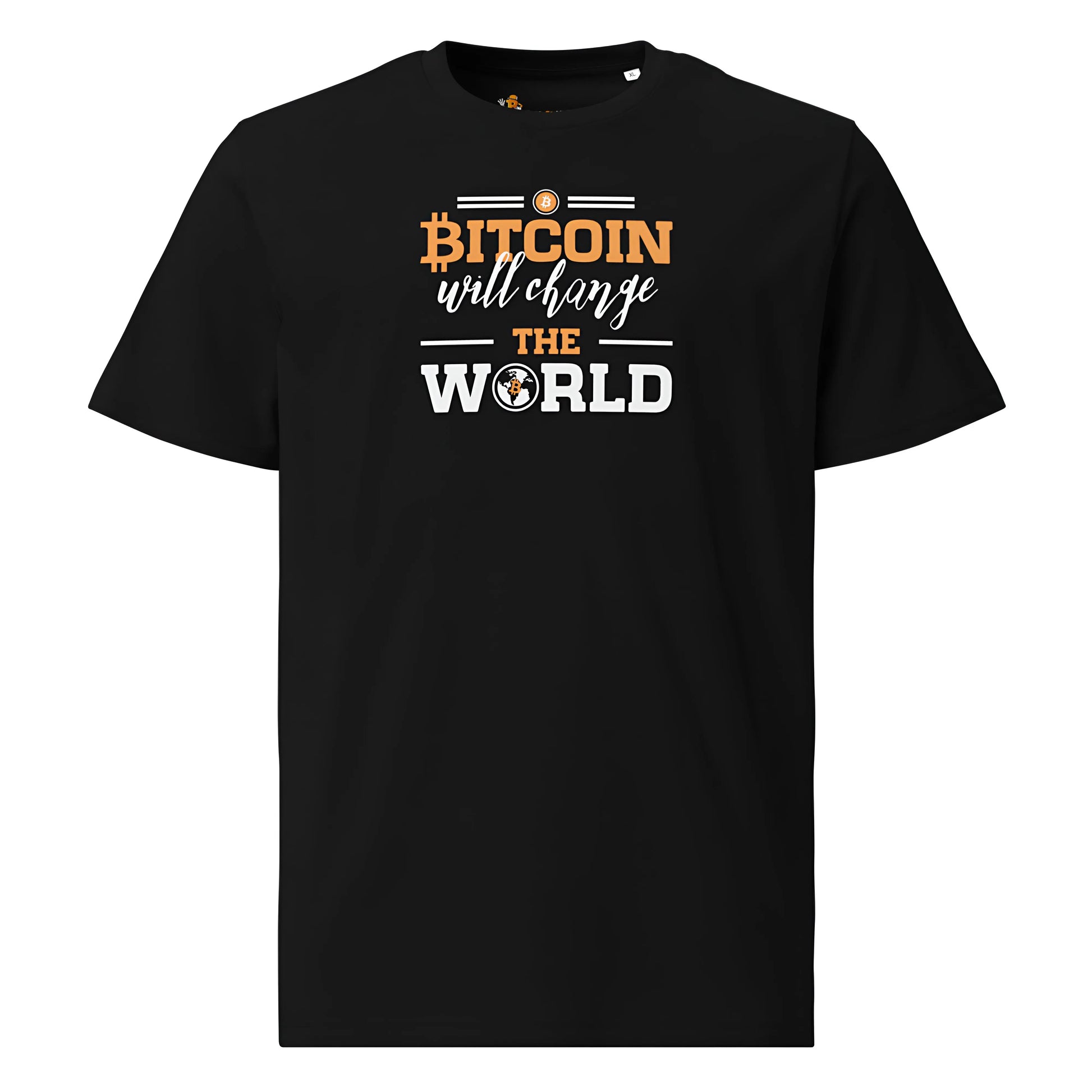 Change The World - Premium Unisex Organic Cotton Bitcoin T-shirt Black Color