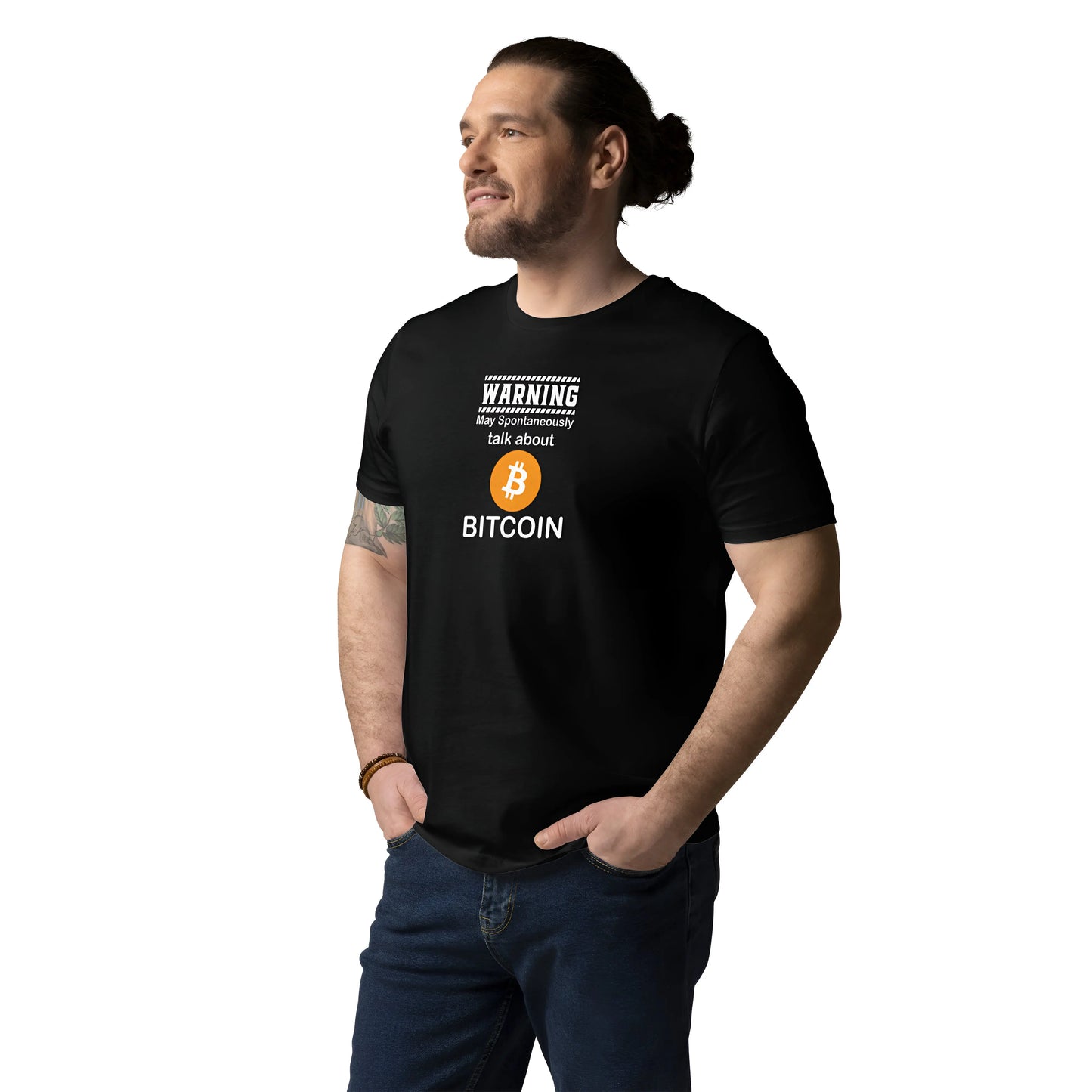 Talk About Bitcoin - Premium Unisex Organic Cotton Bitcoin T-shirt - Black Color