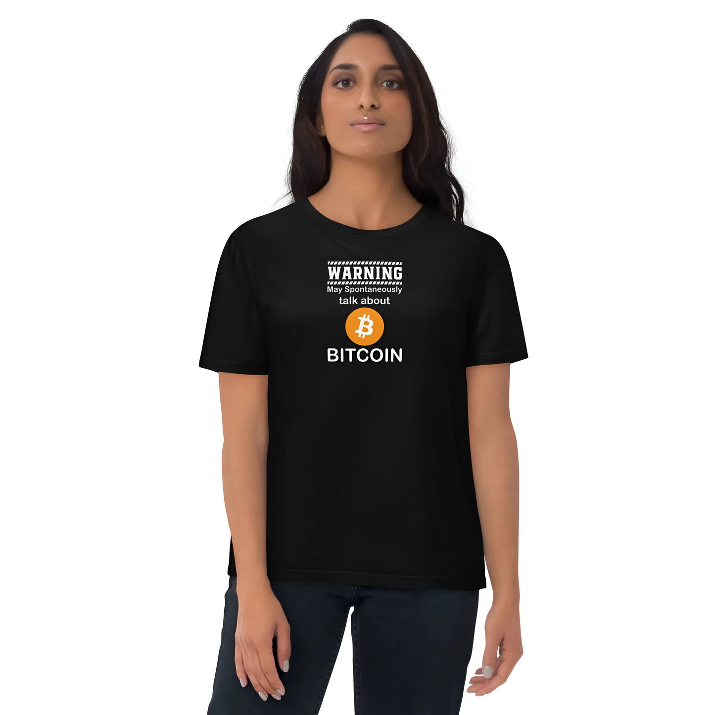 Talk About Bitcoin - Premium Unisex Organic Cotton Bitcoin T-shirt - Black Color