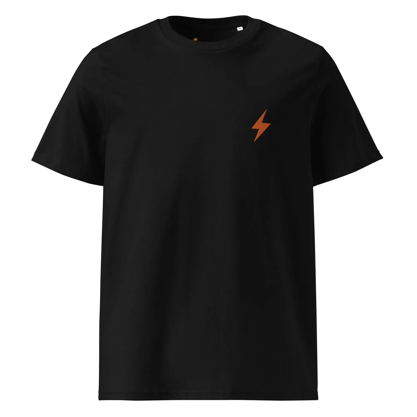 Lightning Symbol - Bitcoin T-shirt - Orange Embroidered - Premium - Unisex - Organic Cotton Store of Value