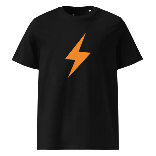 Lightning Symbol - Orange - Premium Unisex Organic Cotton Bitcoin T-shirt Store of Value