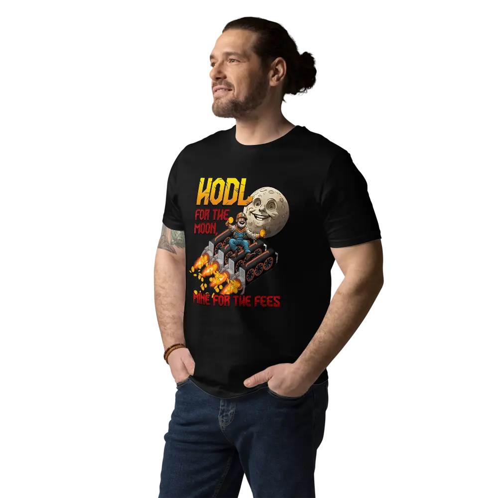 Bitcoin T-shirt - HODL For The Moon - Premium Organic Cotton - Unisex Store of Value