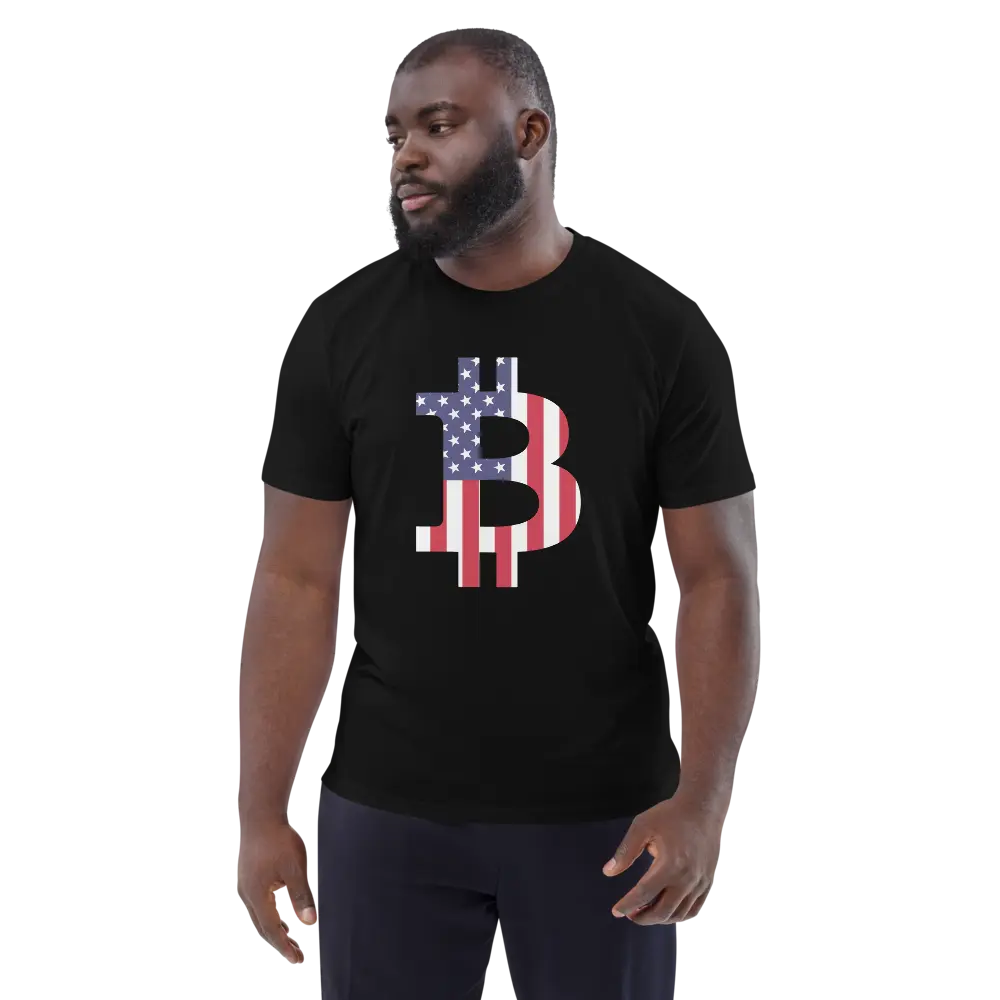 Bitcoin T-shirt - American Bitcoin Flag - Premium Organic Cotton - Unisex Store of Value