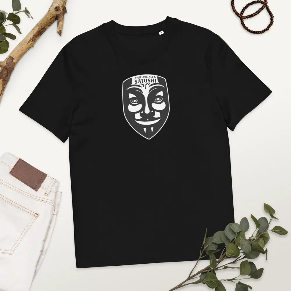 Fawkes - We Are All Satoshi - Bitcoin T-shirt - By BitPopArt - Black Color Store of Value