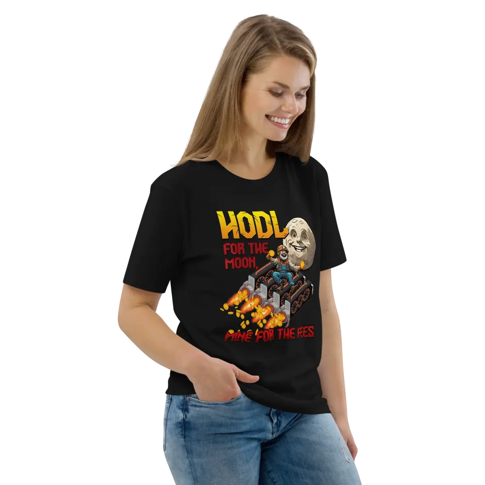 Bitcoin T-shirt - HODL For The Moon - Premium Organic Cotton - Unisex Store of Value