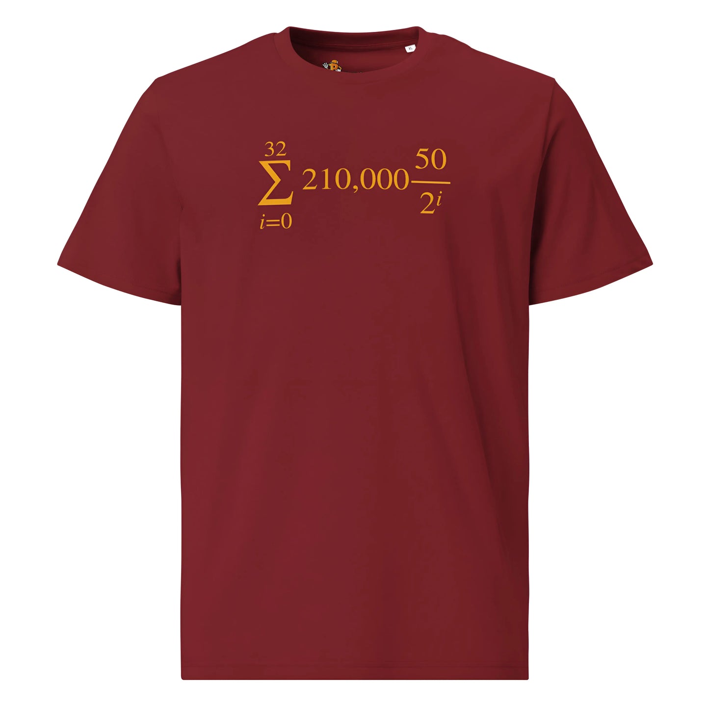 Bitcoin Halving Cycle Formula t-shirt burgundy