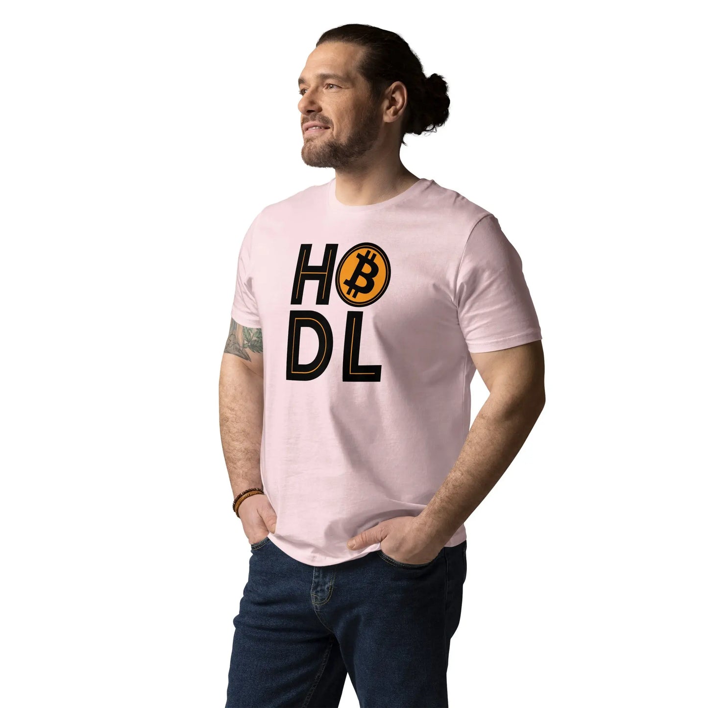 HODL - Premium Unisex Organic Cotton Bitcoin T-shirt Pink Color