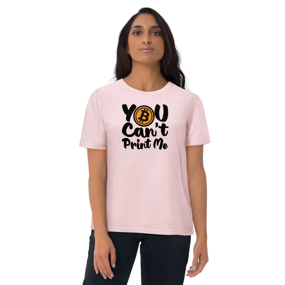 You Can`t Print Me - Premium Unisex Organic Cotton Bitcoin T-shirt Pink Color