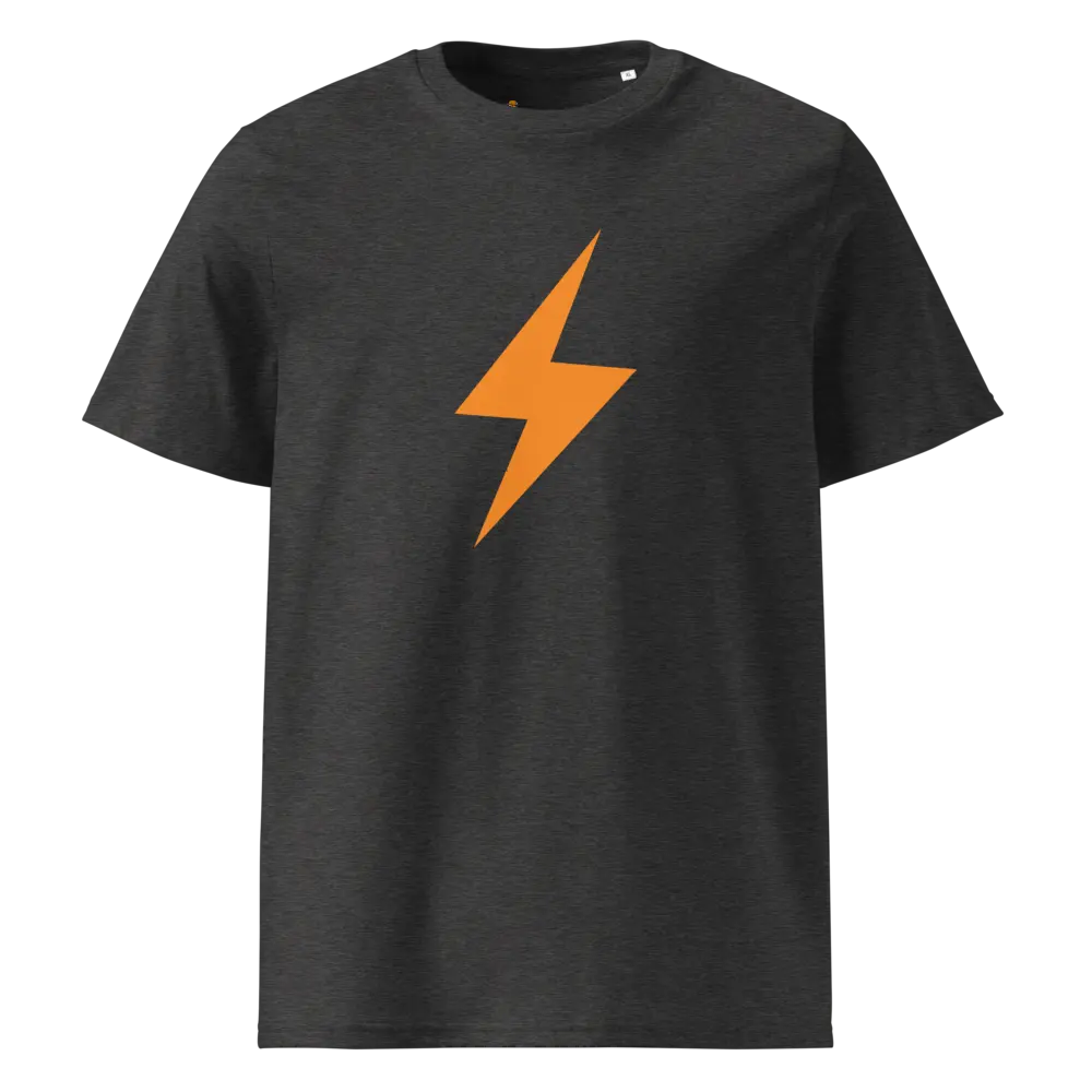 Lightning Symbol - Orange - Premium Unisex Organic Cotton Bitcoin T-shirt Store of Value