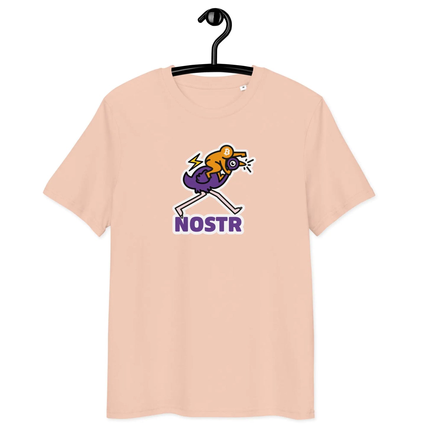 NOSTR Pop & Ostrich T-shirt - BitPopArt - Premium Organic Cotton - Unisex Store of Value