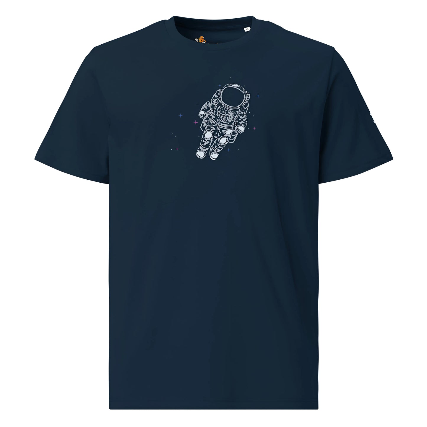 Bitcoin Space Astronaut - Premium Unisex Organic Cotton Bitcoin T-shirt French Navy