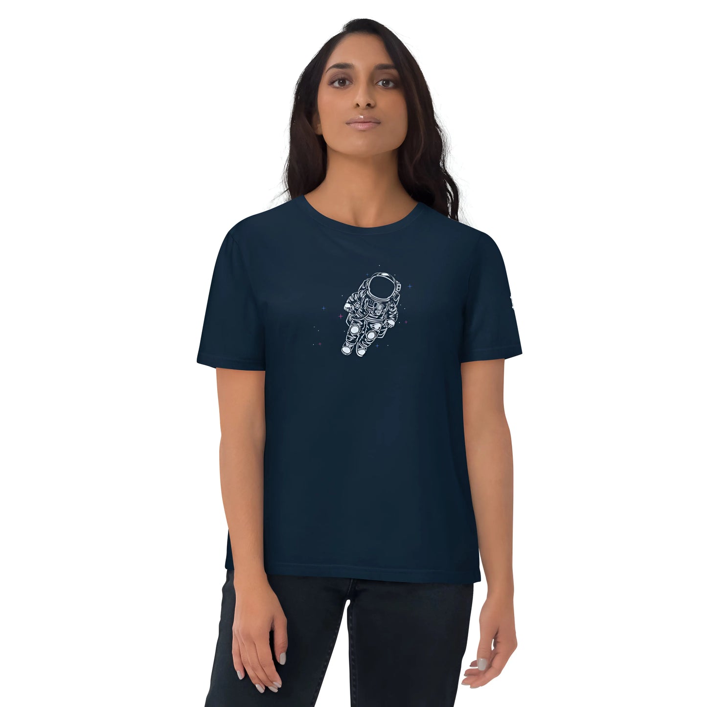 Bitcoin Space Astronaut - Premium Unisex Organic Cotton Bitcoin T-shirt French Navy
