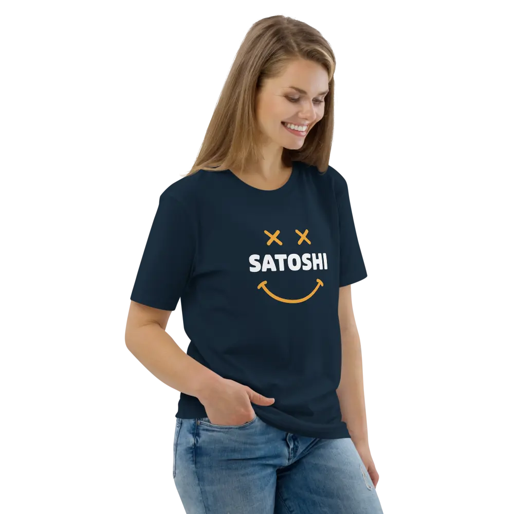 Satoshi Smiley T-shirt - BitPopArt - Premium Organic Cotton - Unisex Store of Value