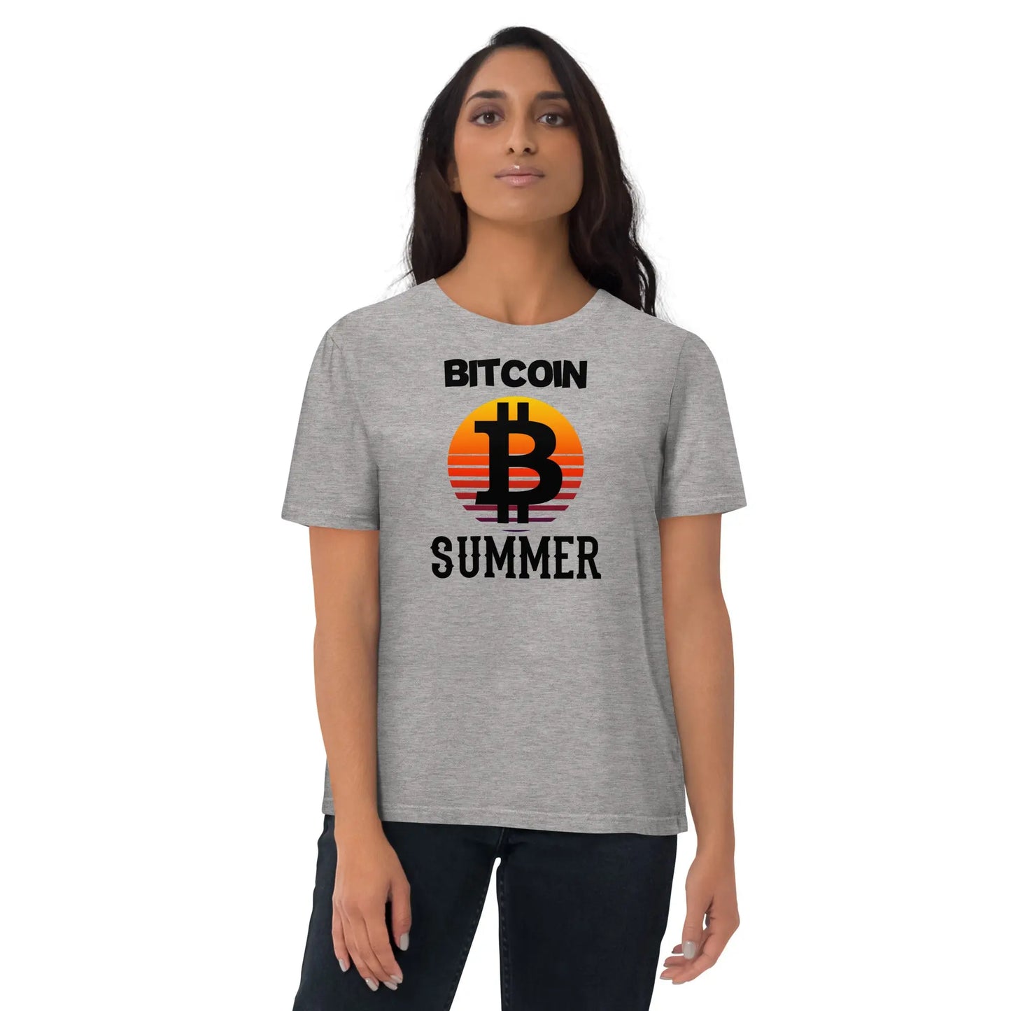 Bitcoin Summer - Premium Unisex Organic Cotton Bitcoin T-shirt Grey Color