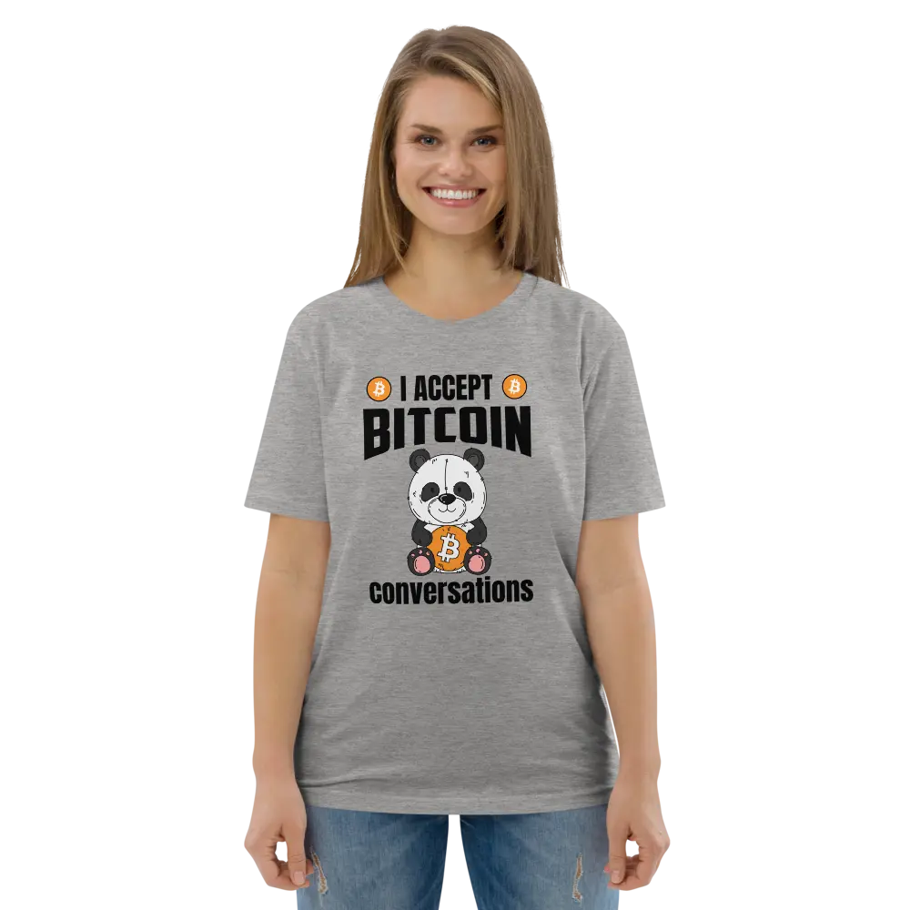 I Accept Bitcoin Conversations T-shirt - Premium Organic Cotton - Unisex Store of Value