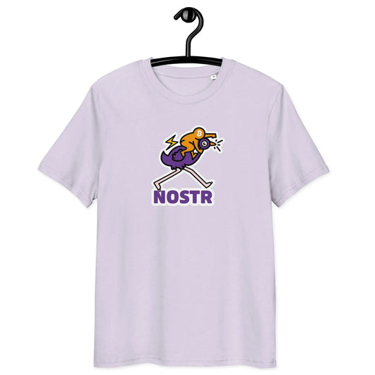 NOSTR Pop & Ostrich T-shirt - BitPopArt - Premium Organic Cotton - Unisex Store of Value