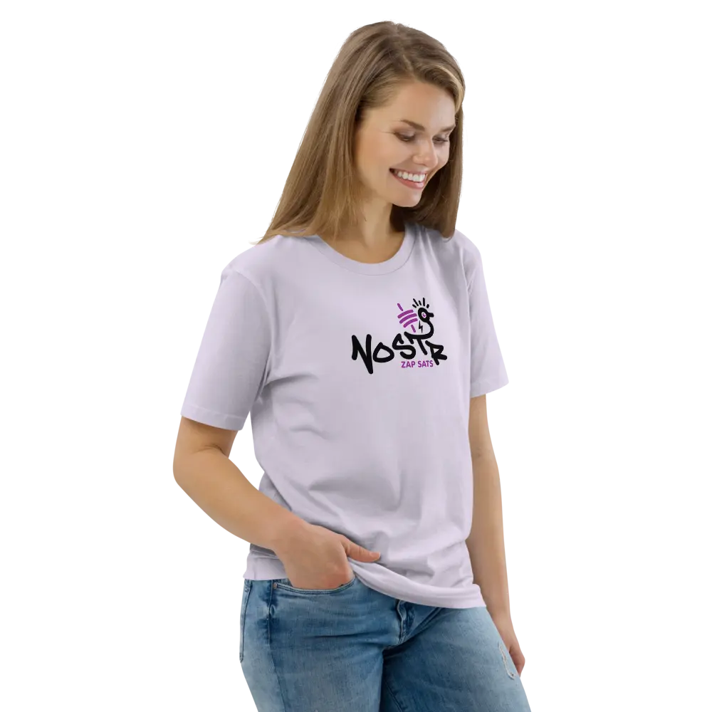 Nostr ZAP SATS T-shirt - By BitPopArt - Premium Organic Cotton - Unisex Store of Value