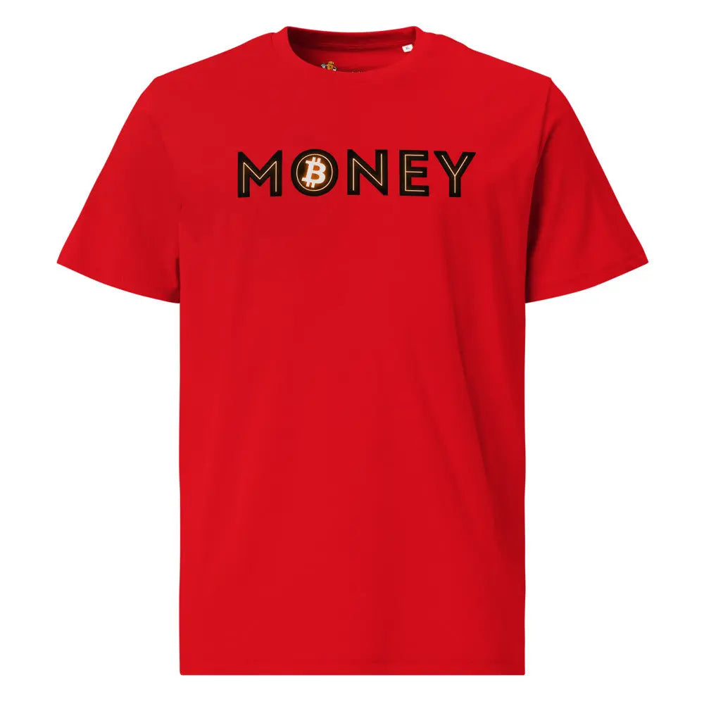 Money - Premium Unisex Organic Cotton Bitcoin T-shirt Red Color