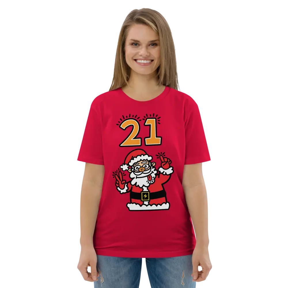 Crazy Santa 21 - Christmas Bitcoin T-shirt - By BitPopArt Store of Value