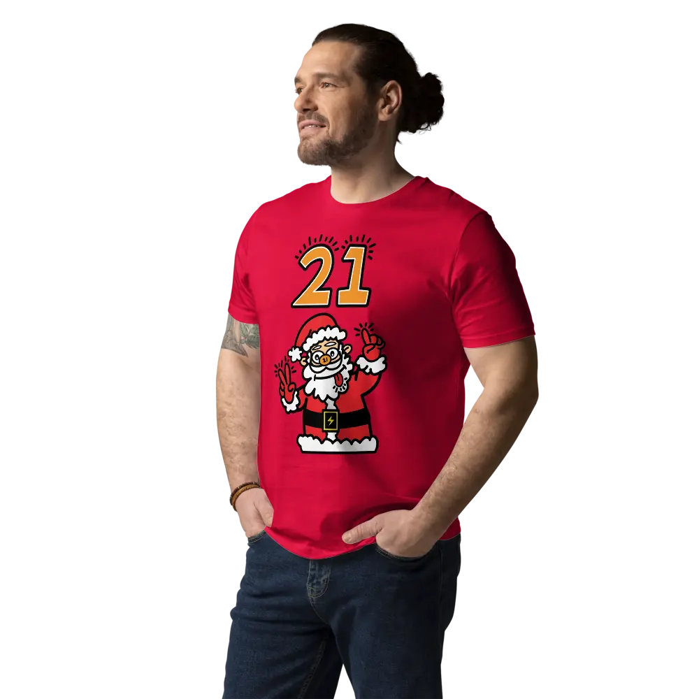 Crazy Santa 21 - Christmas Bitcoin T-shirt - By BitPopArt Store of Value