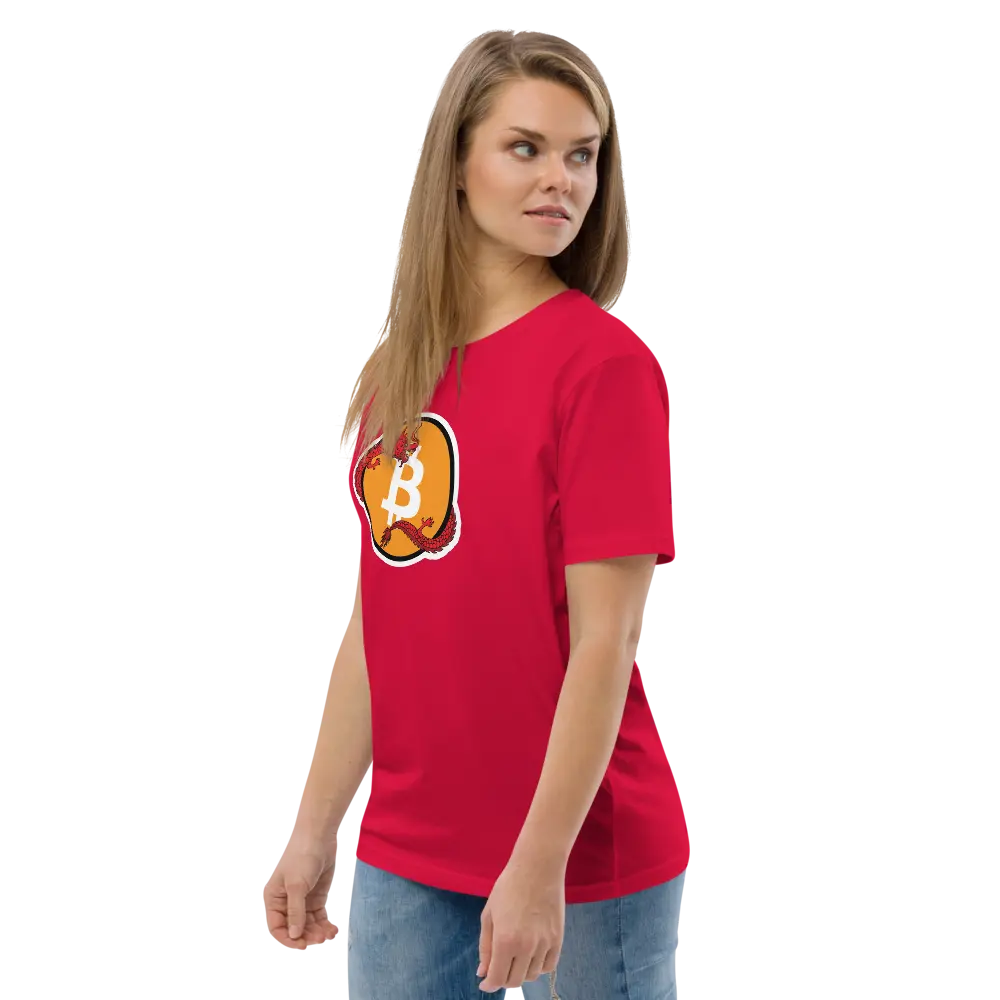 Bitcoin Red Dragon T-shirt - BitPopArt - Premium Organic Cotton - Unisex Store of Value