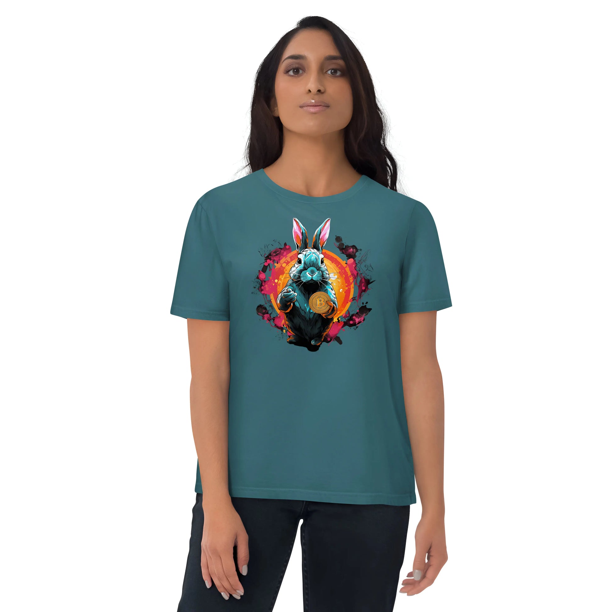 Falling Down The Bitcoin Rabbit Hole - Premium Unisex Organic Cotton Bitcoin T-shirt Stargazer Color