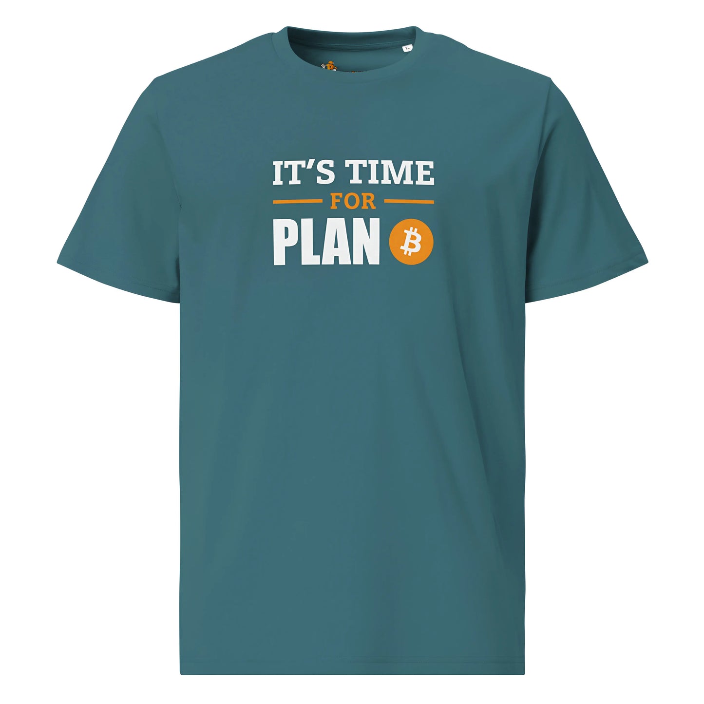 It`s Time For Plan B - Premium Unisex Organic Cotton Bitcoin T-shirt Stargazer Color