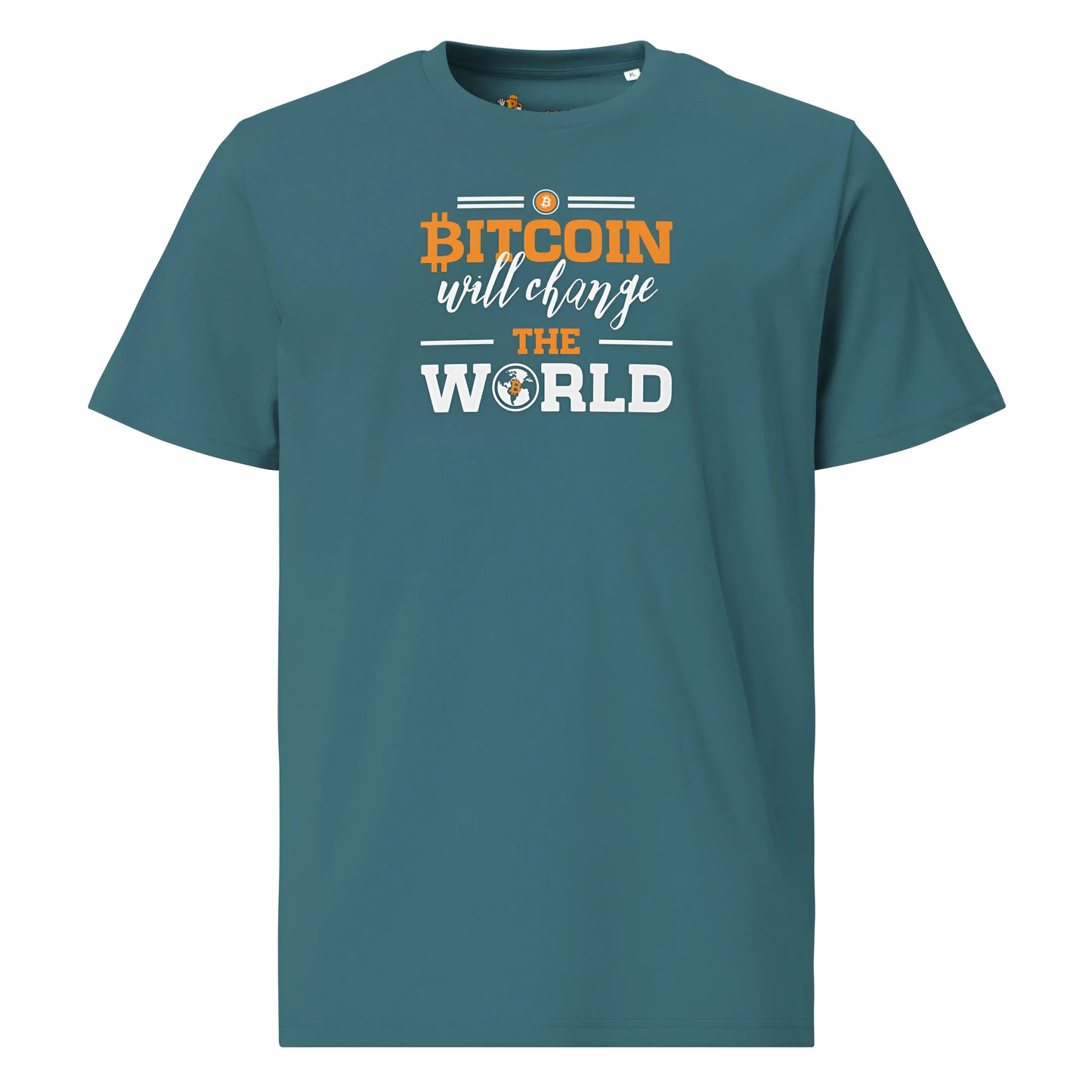 Change The World - Premium Unisex Organic Cotton Bitcoin T-shirt Stargazer Color