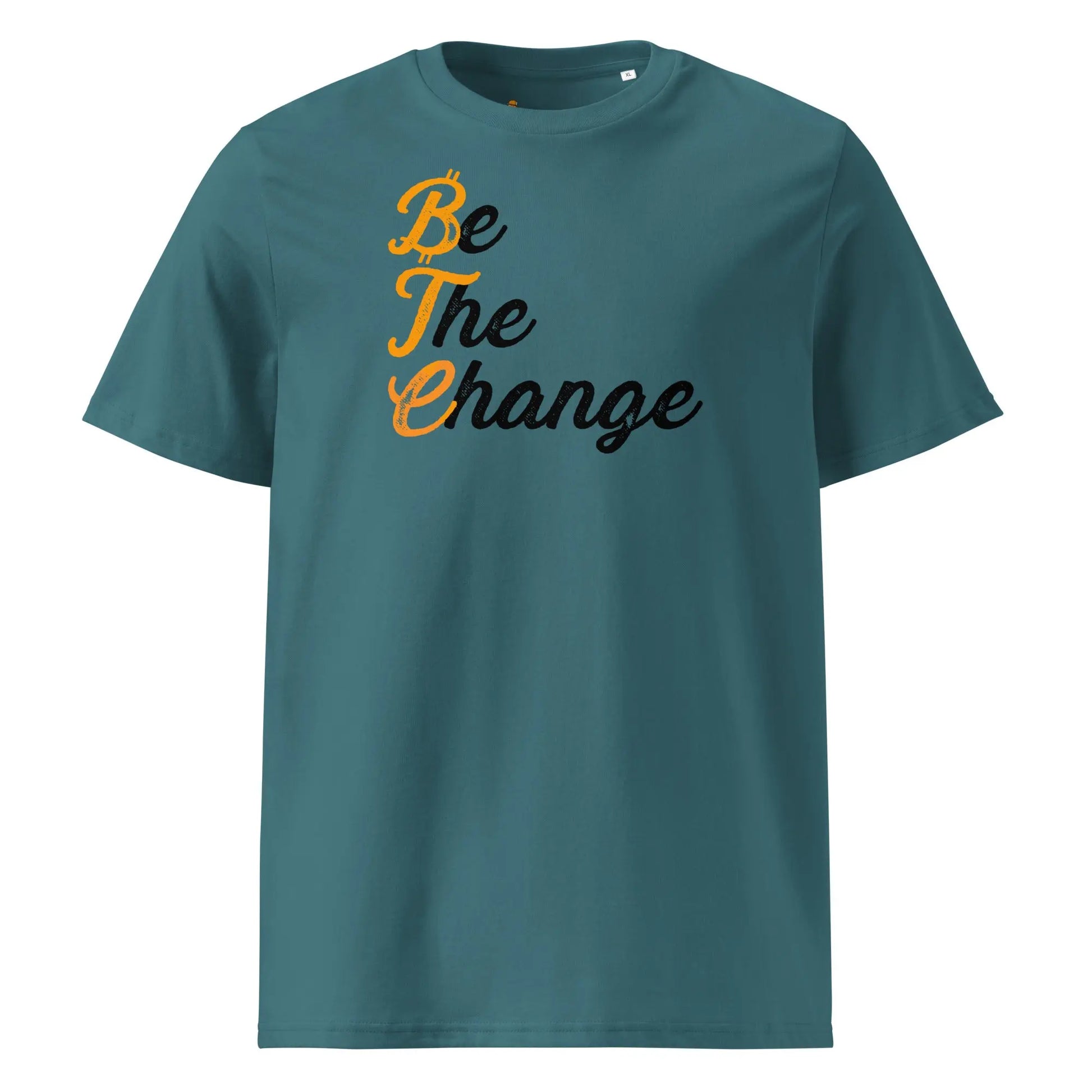 Be The Change - Premium Unisex Organic Cotton Bitcoin T-shirt Green Color