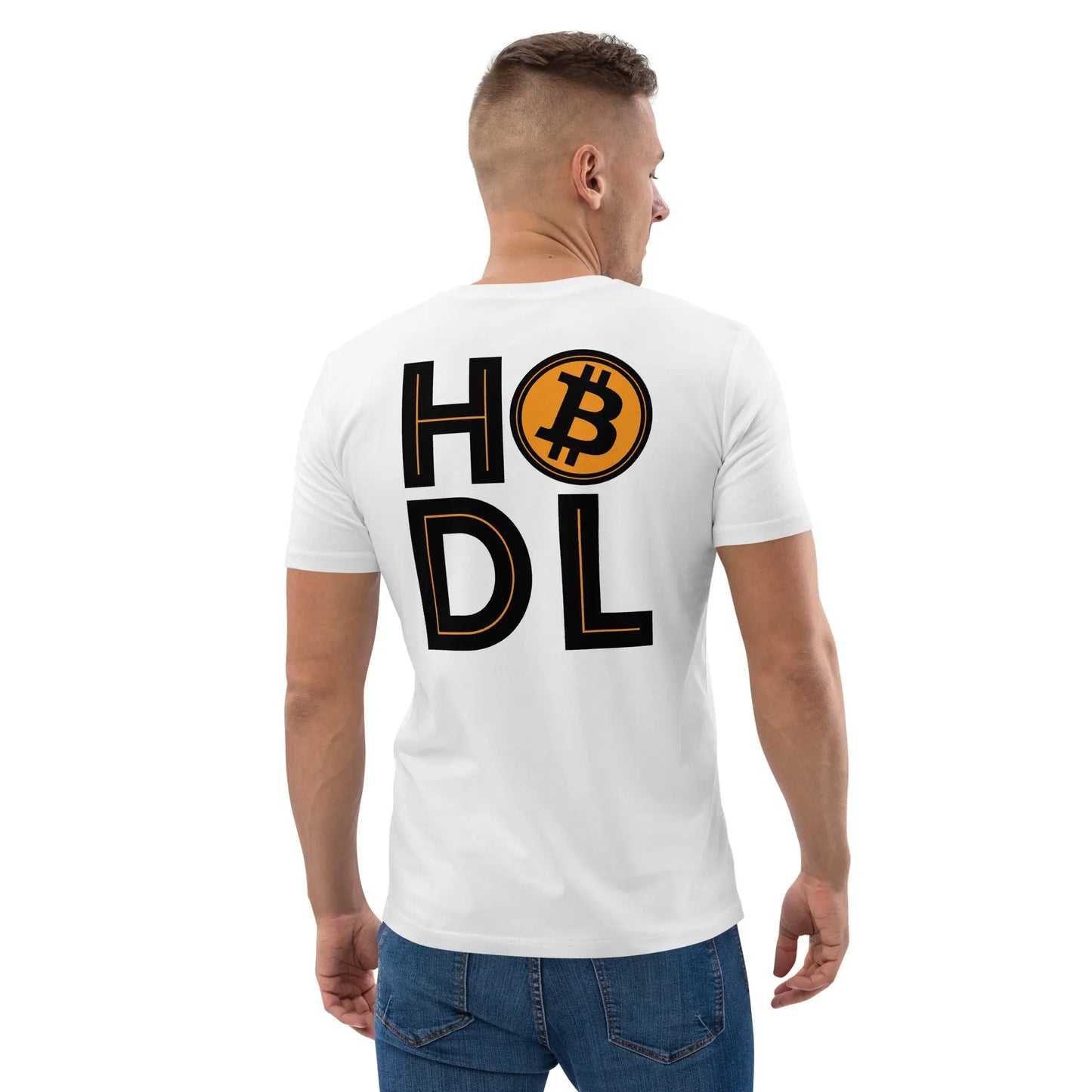 HODL - Premium Unisex Organic Cotton Bitcoin T-shirt White Color