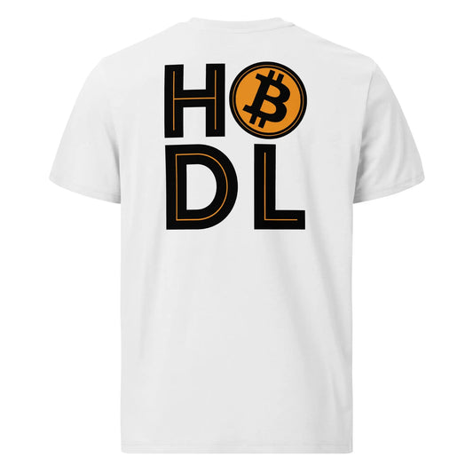 HODL - Premium Unisex Organic Cotton Bitcoin T-shirt White Color