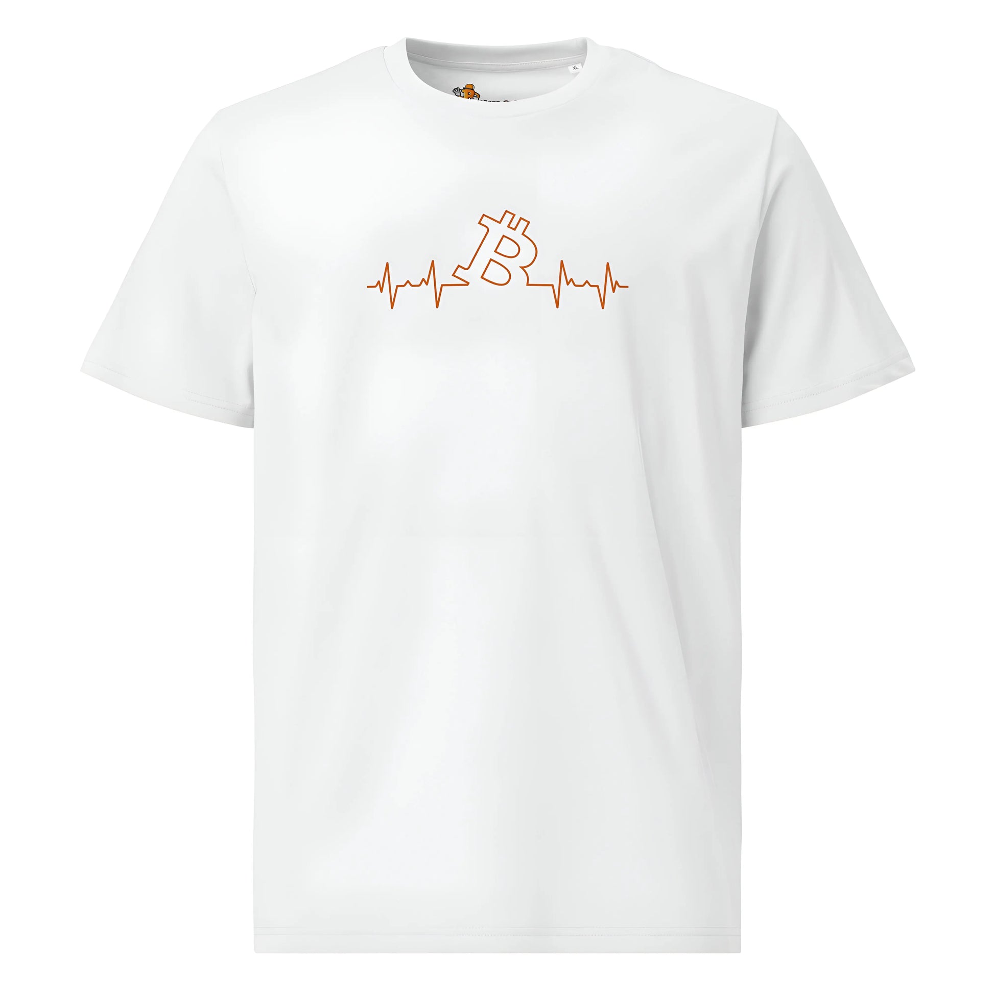 Bitcoin Heart Beat - Premium Unisex Organic Cotton Bitcoin T-shirt French White